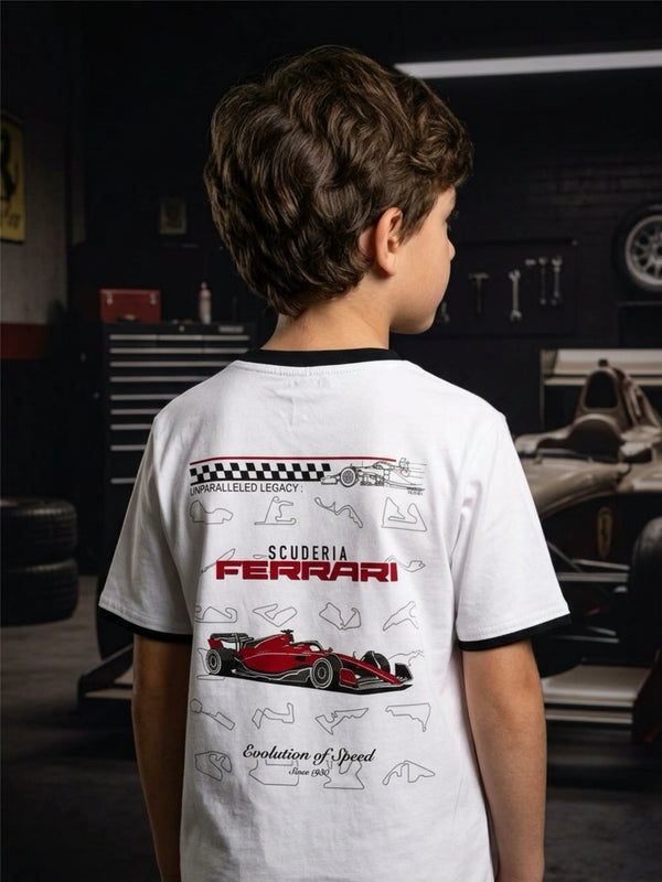 Boys Oversized Ferrari Graphic T-Shirt
