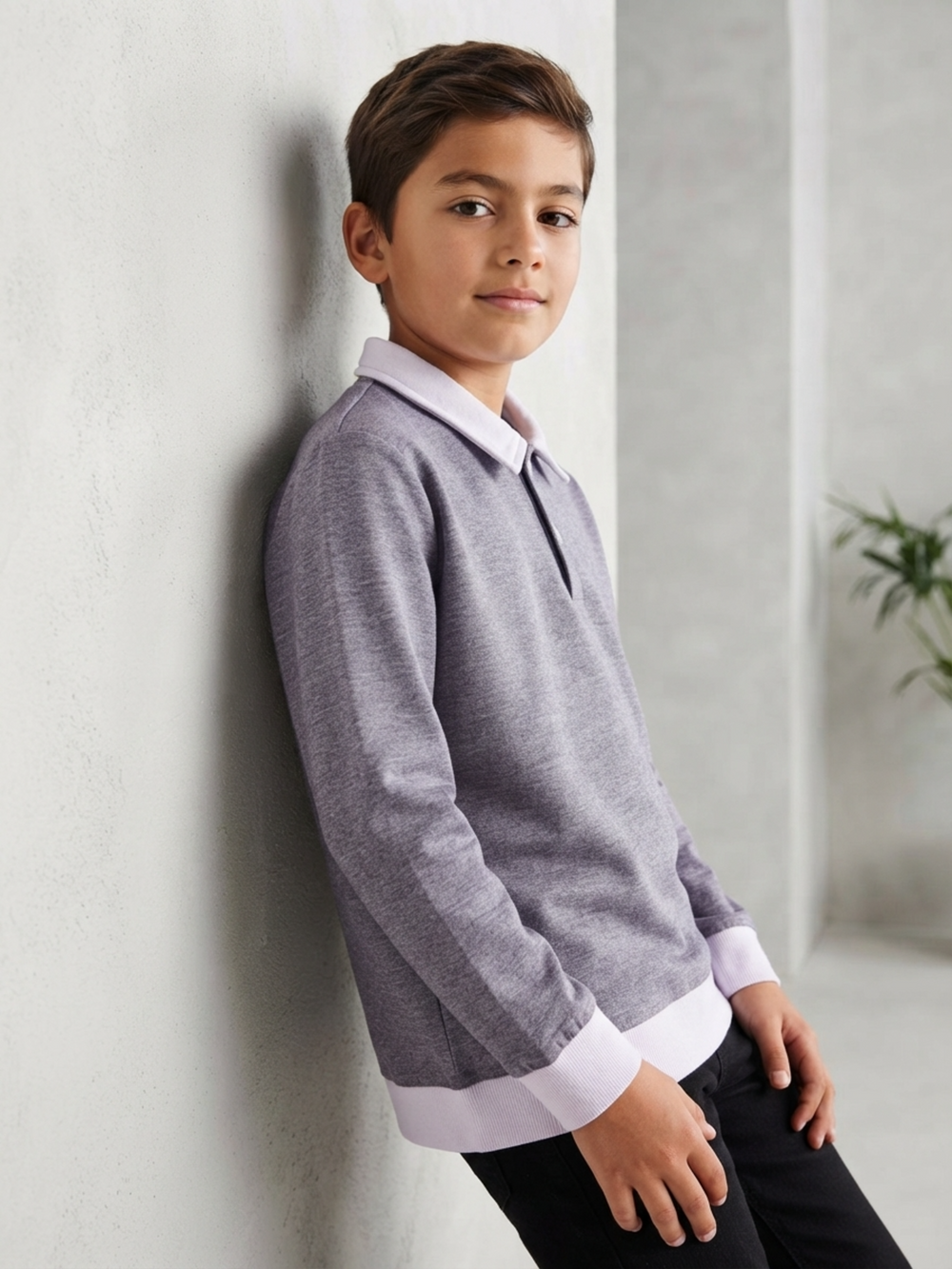Collared Sweatshirt - Skin-Friendly Cotton | Gentle & Comfortable
