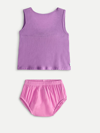 2-Piece Solid Viscous Dress Set