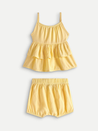 2-Piece Frilled Dress Set