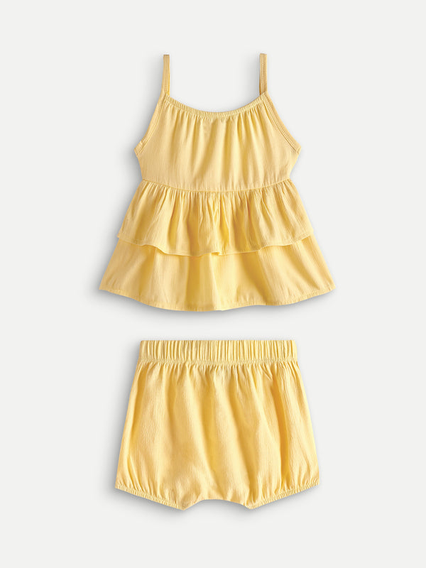 2-Piece Frilled Dress Set - Cozy & Comfortable Fit