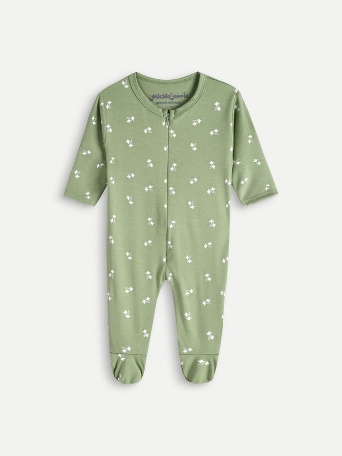 Zip-up Footed Romper - Gentle | Airy & Comfortable to Wear