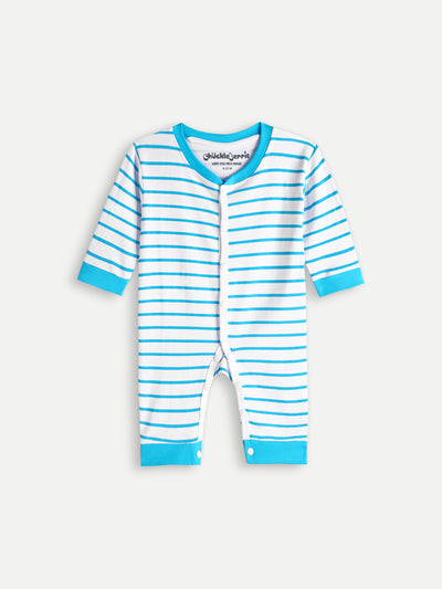 Button Up Cotton Stripe Romper