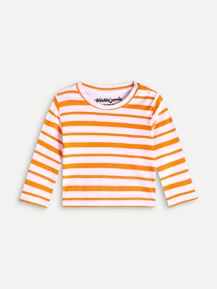 Full-sleeves Stripes T-shirt - Comfortable Cotton | Cozy & Comfortable Fit