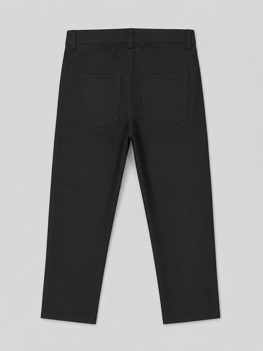Straight Fit Cotton Pants- Black