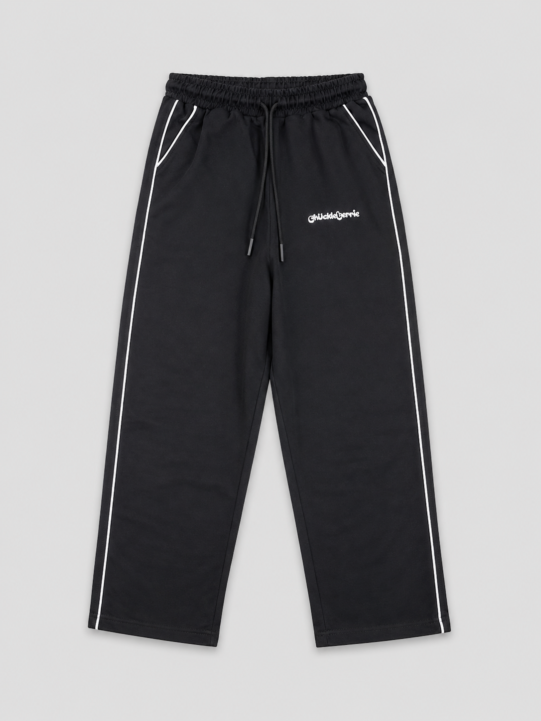 Wide Leg Black Trackpant