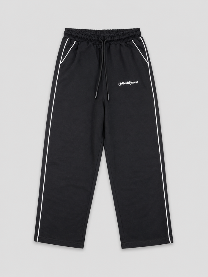 Wide Leg Black Trackpant