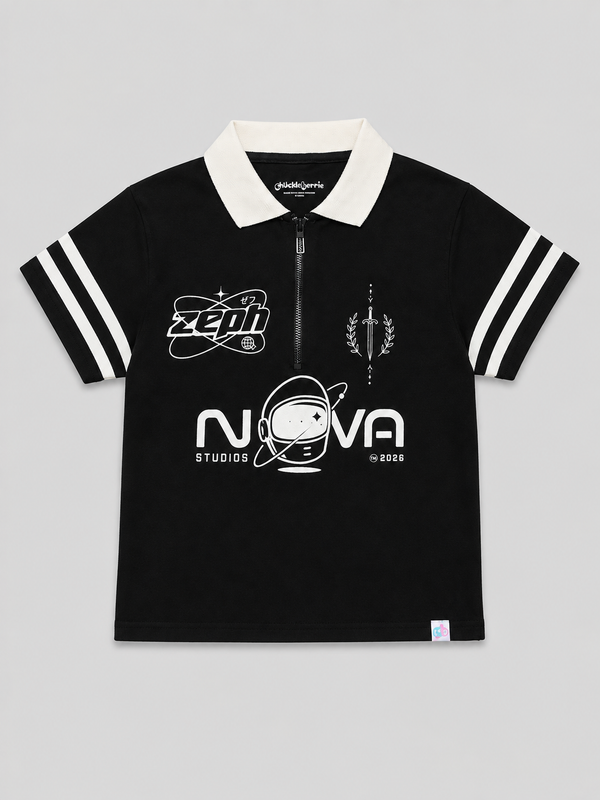 Nova Quarter-Zip Oversized Polo tshirt