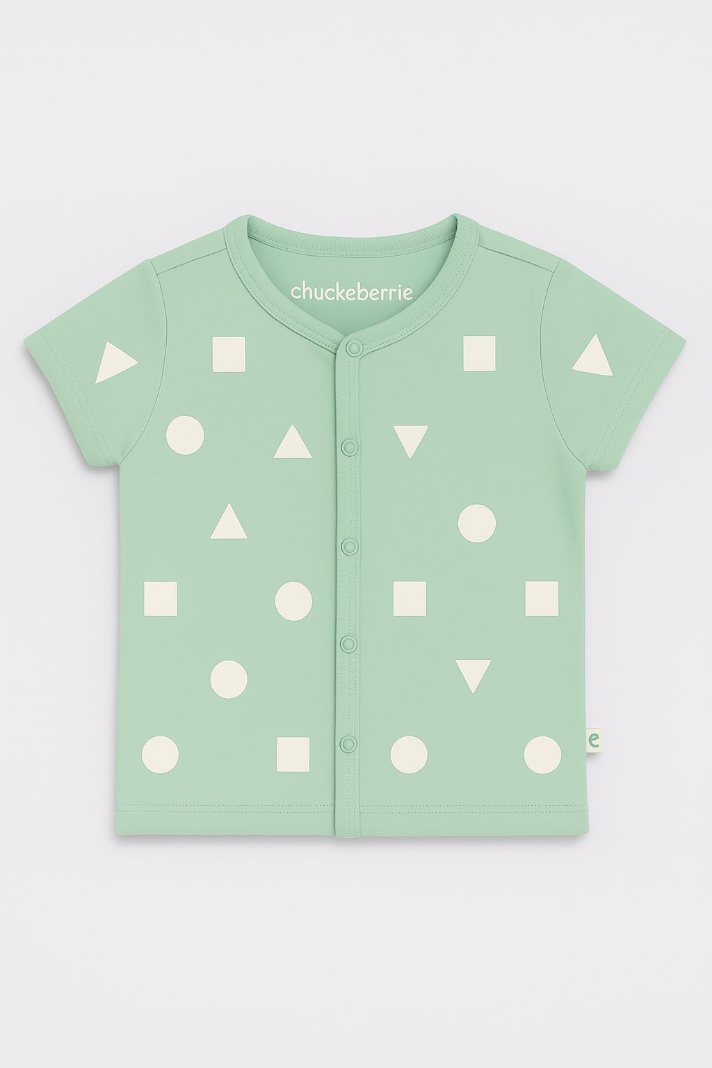 Button Up Printed Cotton T-Shirt