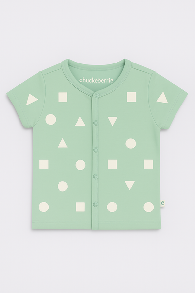 Button Up Printed Cotton T-Shirt
