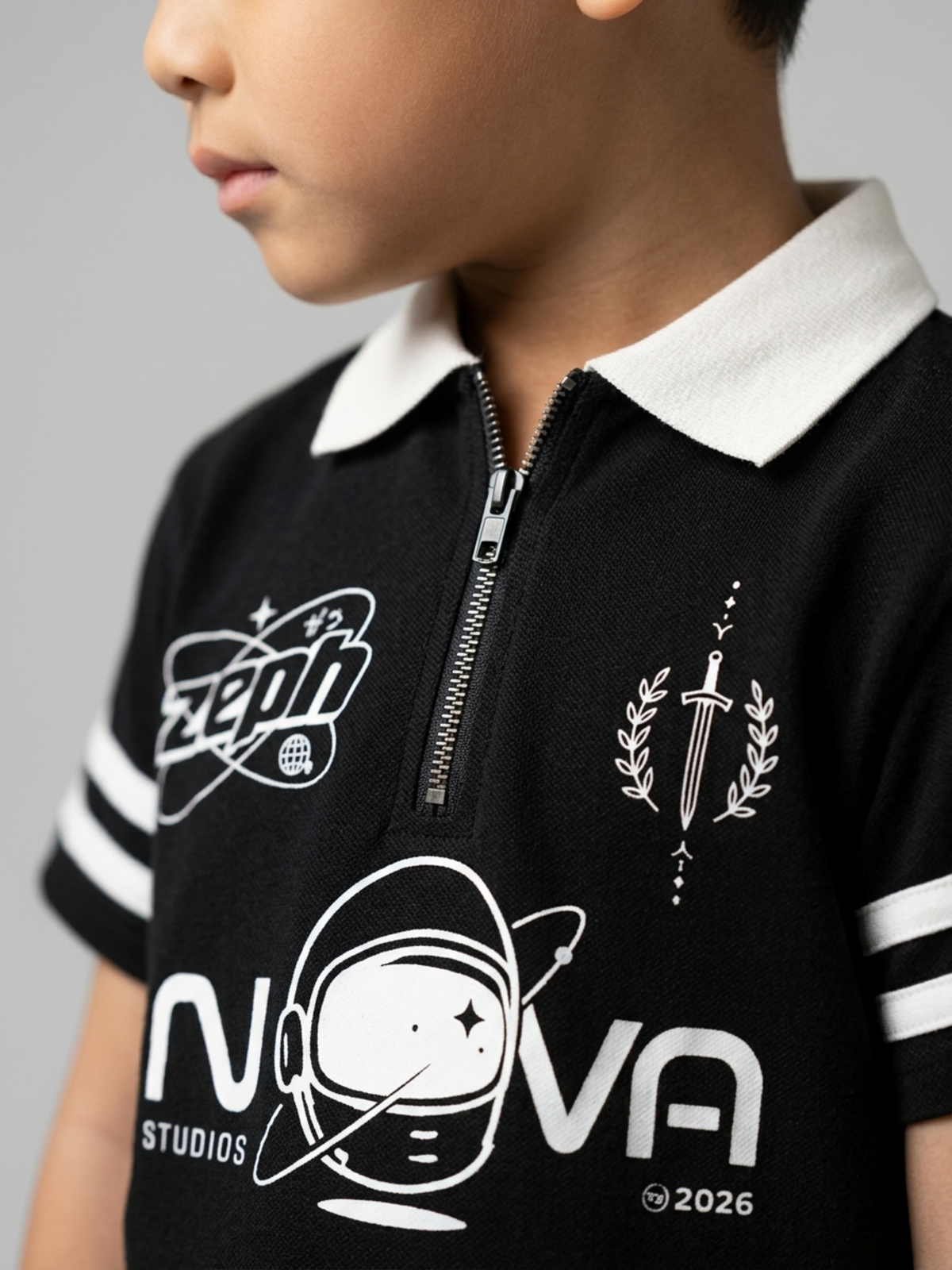 Nova Quarter-Zip Oversized Polo tshirt