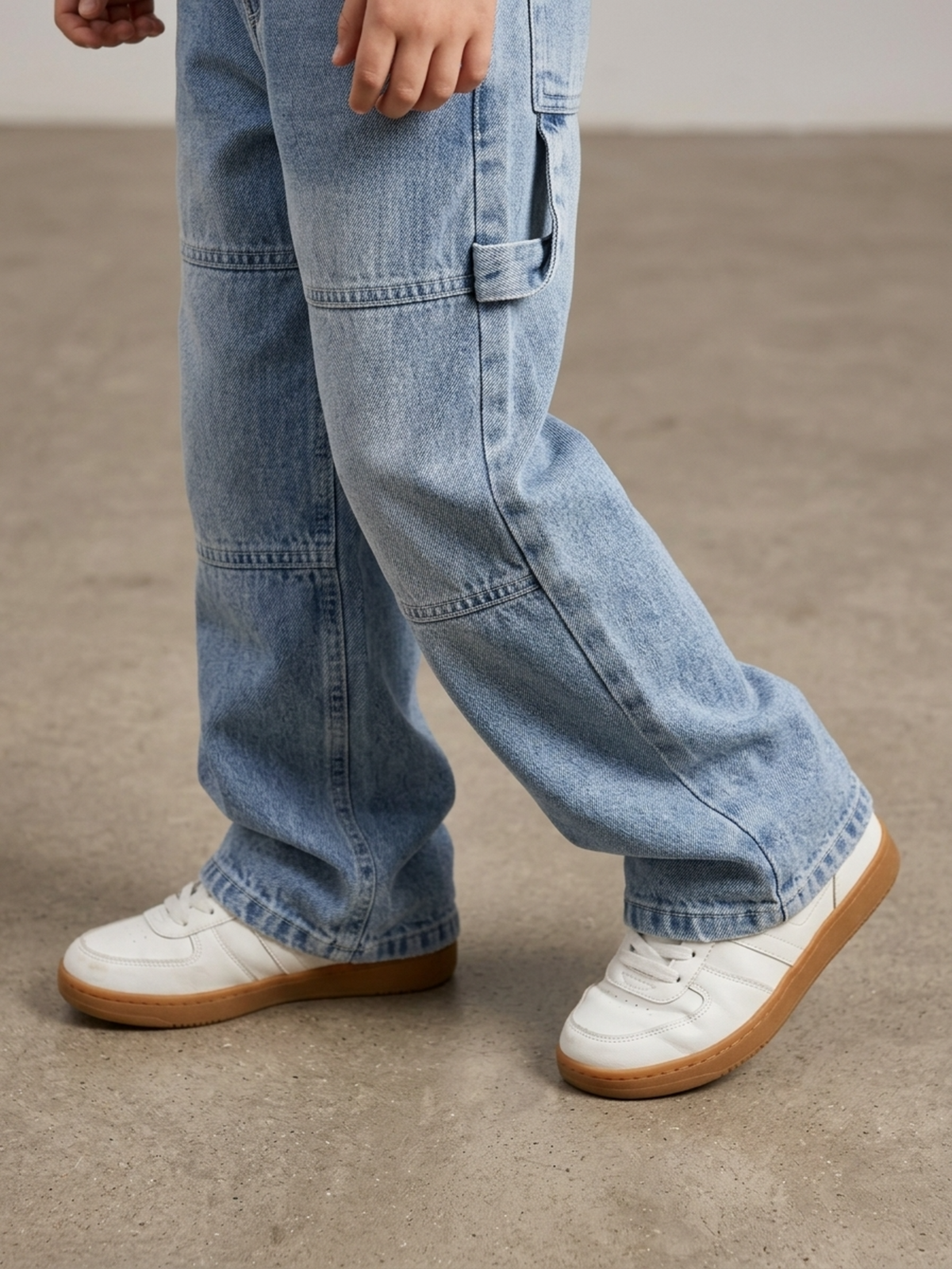 Blue Relaxed Cargo Denim