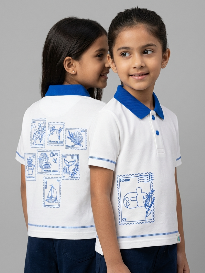 Crop Drop Shoulder Polo Tshirt