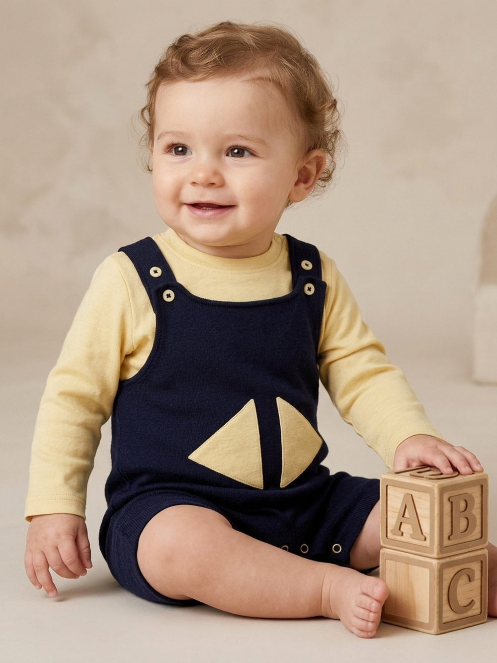 Dungaree Romper - Gentle Cottonb | Airy & Comfortable to Wear