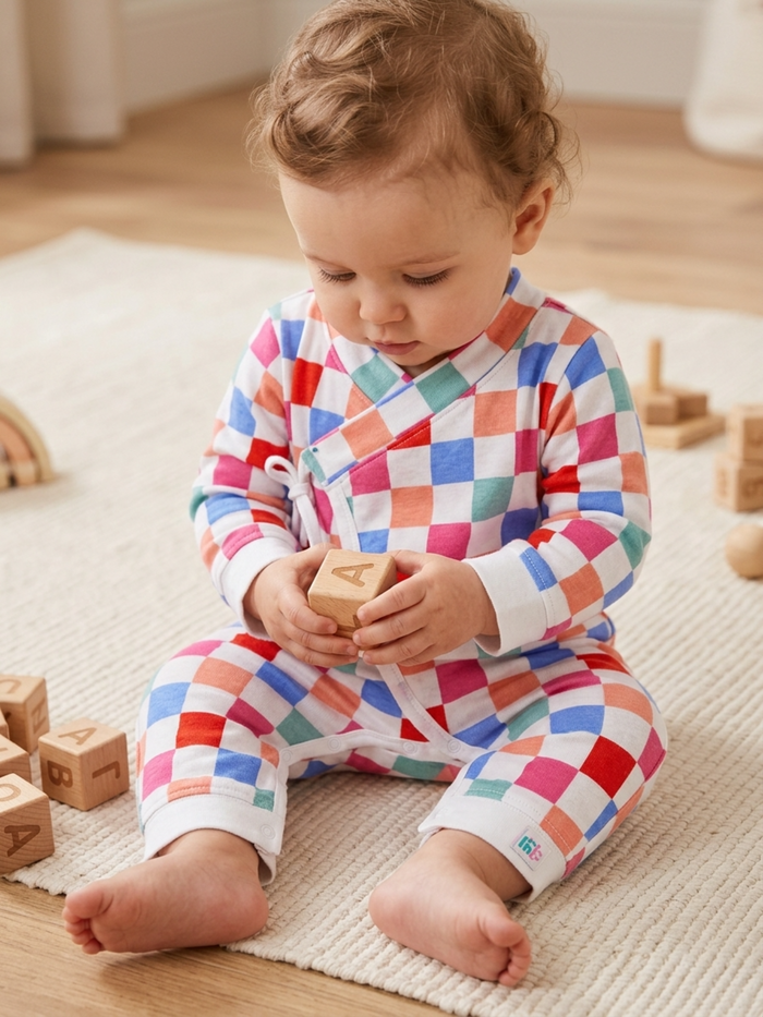 Checkered Romper - Soft Cotton | Breathable & Lightweight