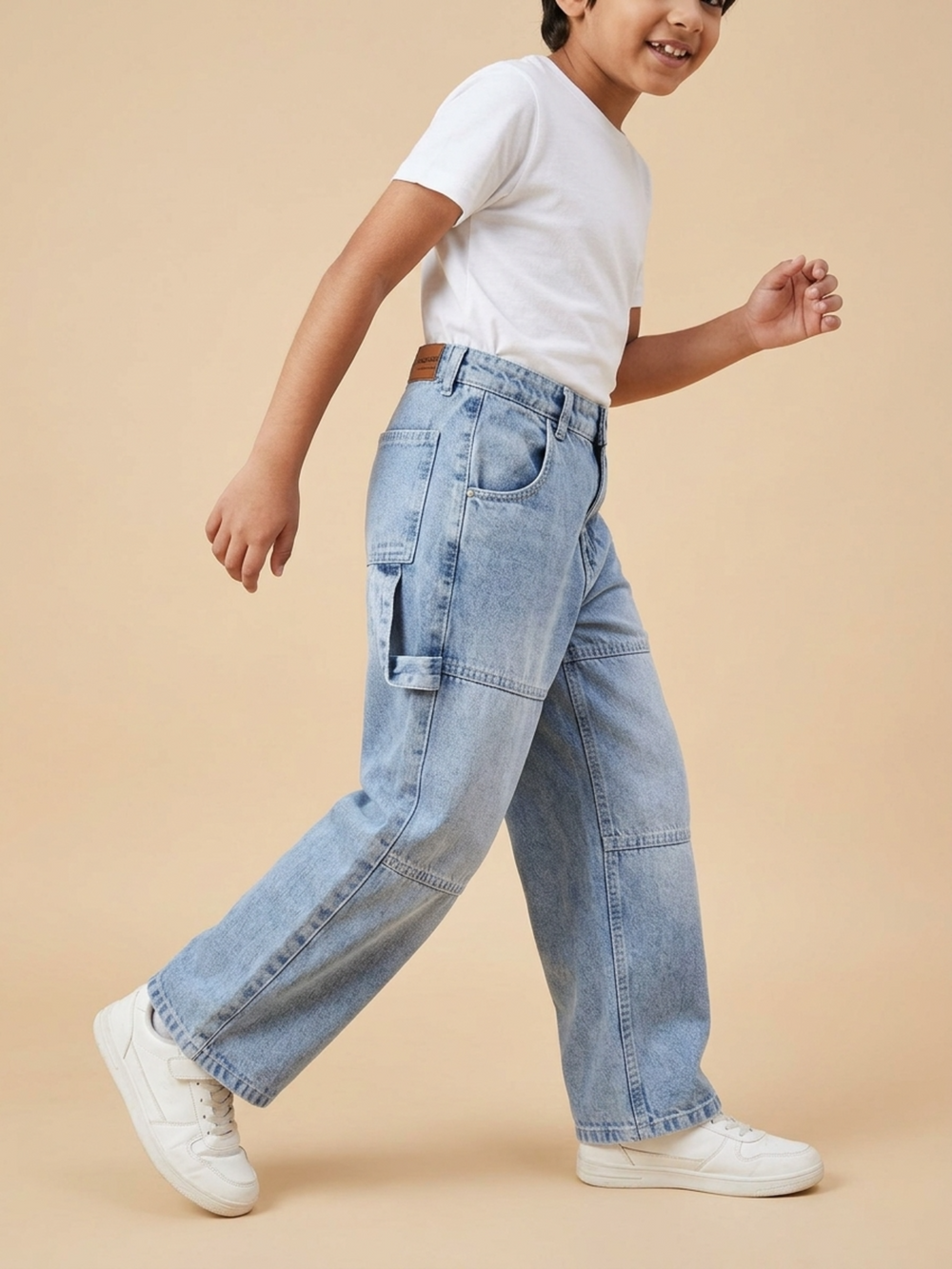Blue Relaxed Cargo Denim