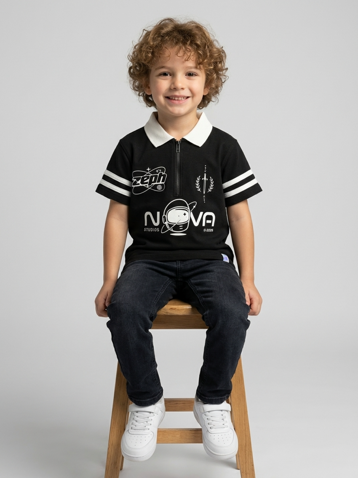 Nova Quarter-Zip Oversized Polo tshirt